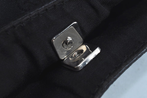 Authentic GUCCI Abbey Tote Bag Purse GG Nylon Leather 293580 Black K0542