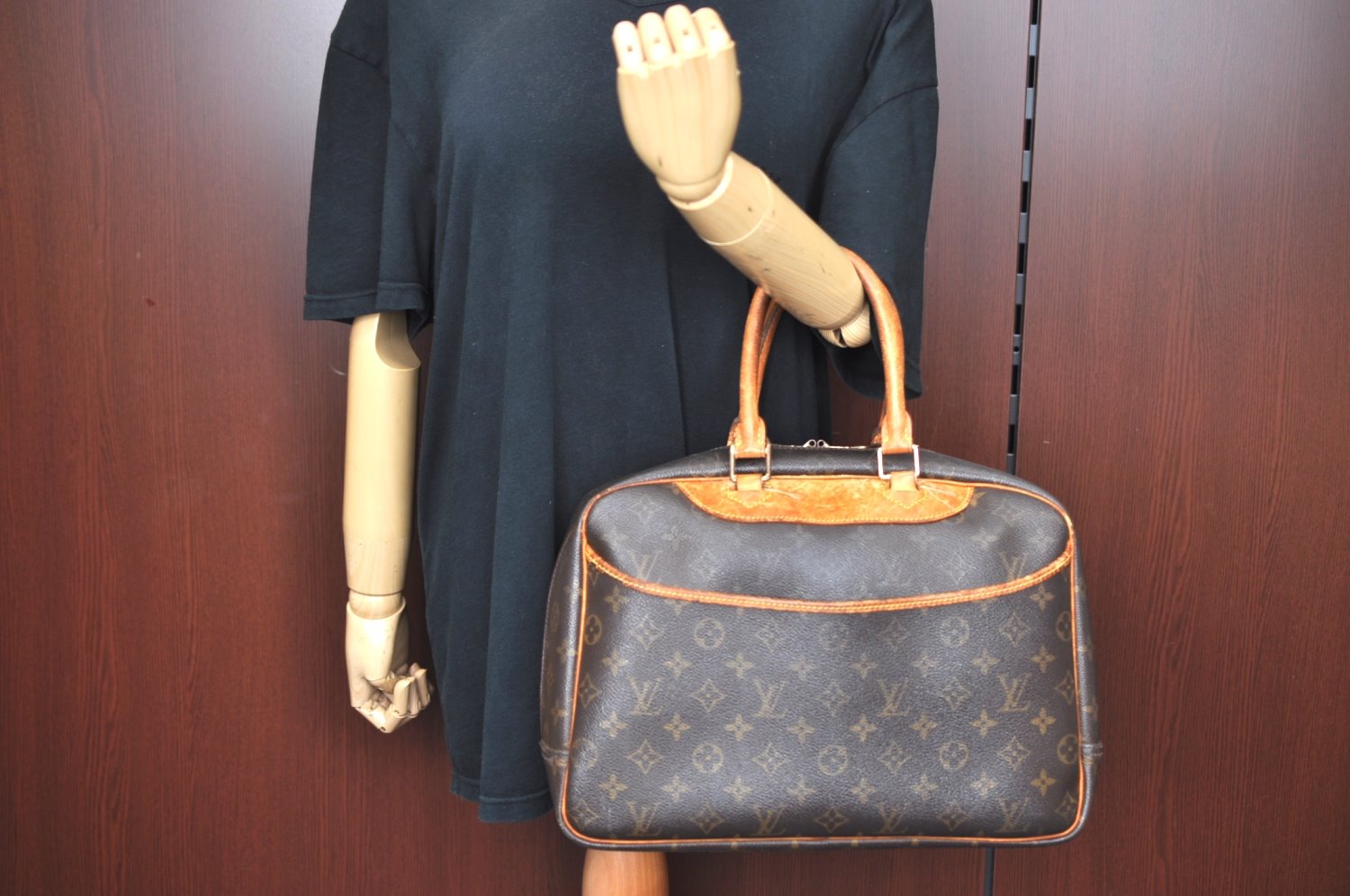 Authentic Louis Vuitton Monogram Deauville Hand Bag M47270 LV Junk K0767