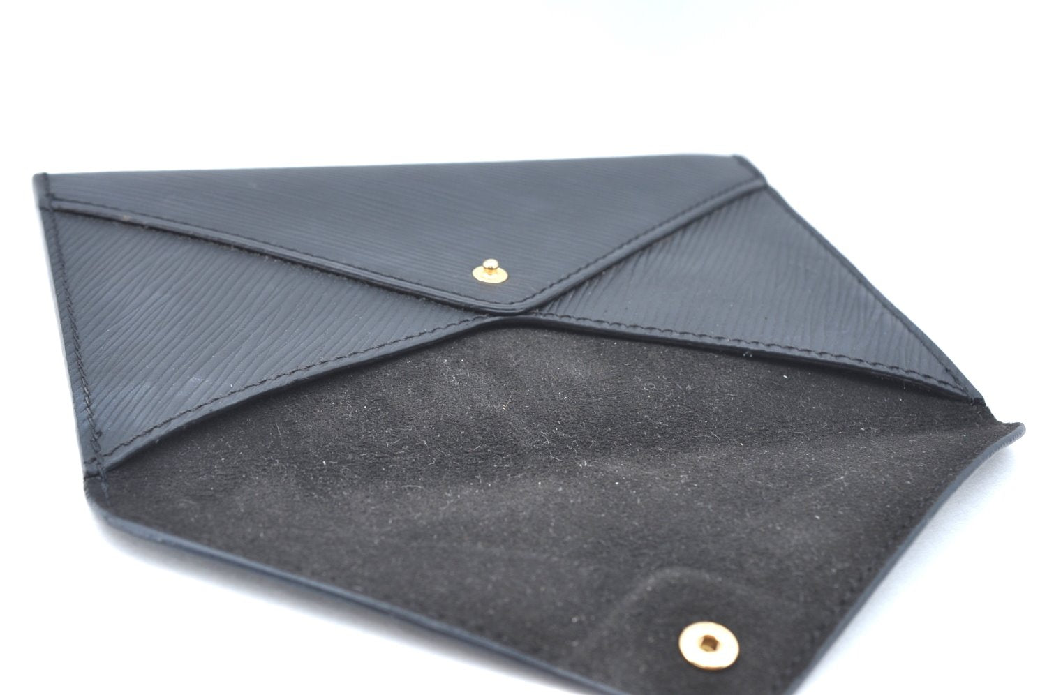 Authentic Louis Vuitton Epi Letter Case Clutch Bag Purse Black LV K0776