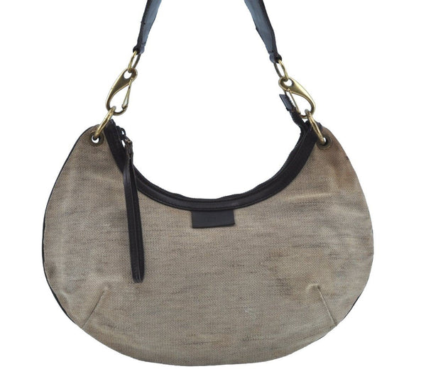 Authentic GUCCI Sherry Line Shoulder Hand Bag Canvas Leather 106669 Beige K0889