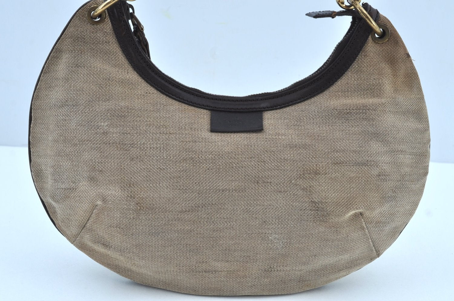 Authentic GUCCI Sherry Line Shoulder Hand Bag Canvas Leather 106669 Beige K0889