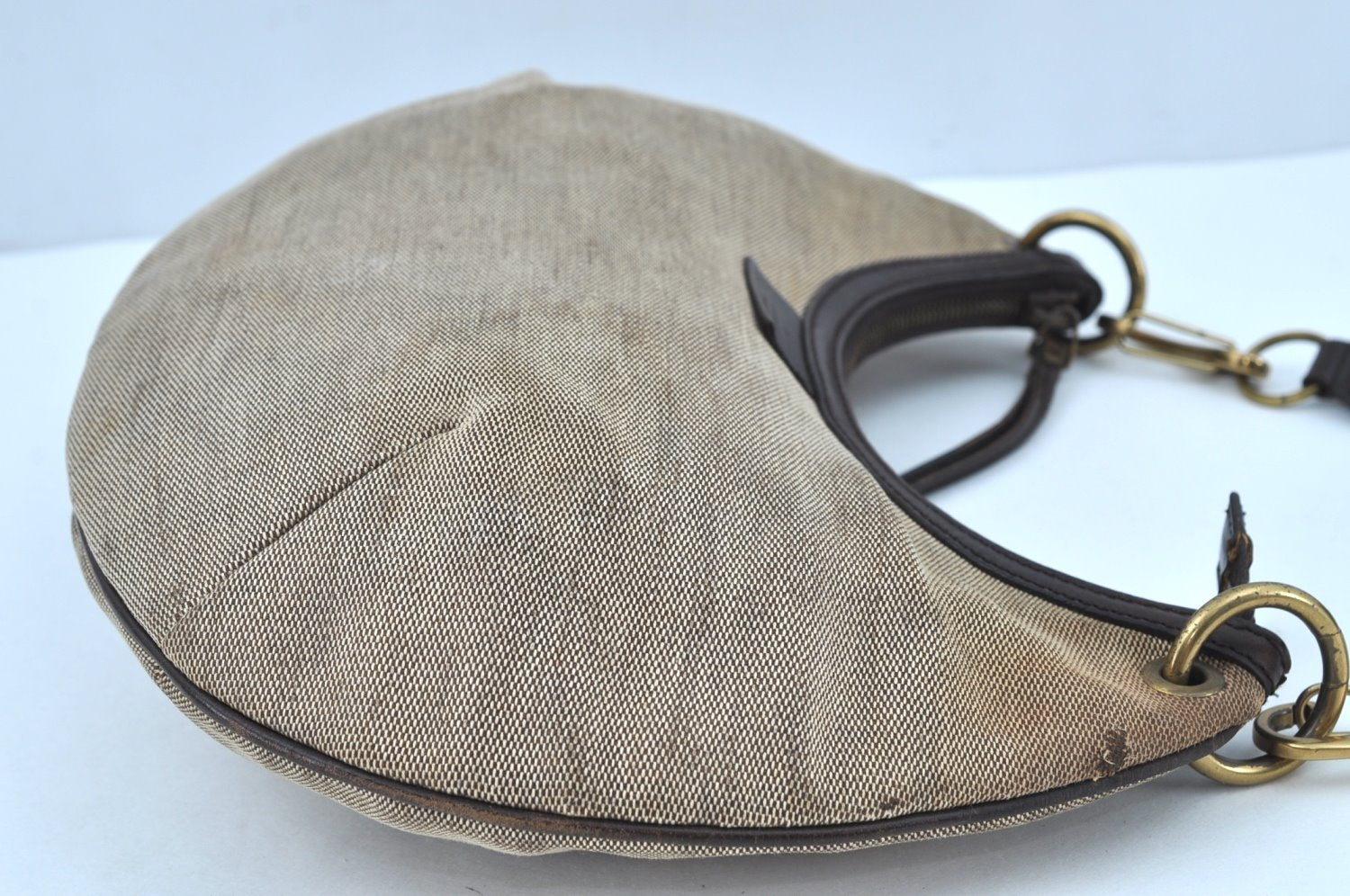 Authentic GUCCI Sherry Line Shoulder Hand Bag Canvas Leather 106669 Beige K0889