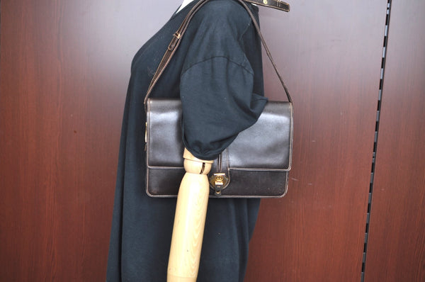 Authentic GUCCI Shoulder Hand Bag Purse Leather Brown K0908