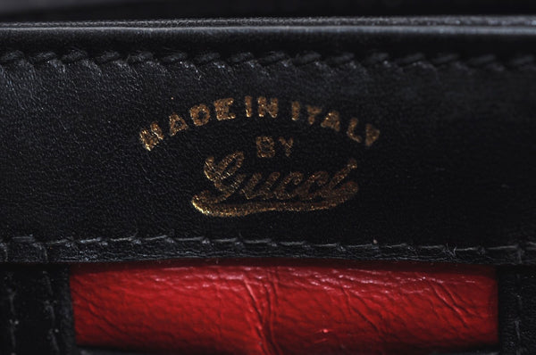 Authentic GUCCI Shoulder Hand Bag Purse Leather Black K0928