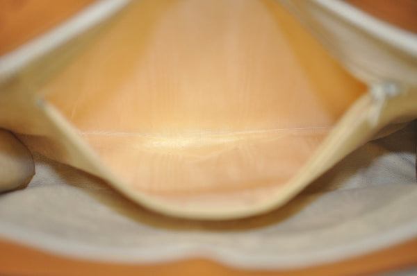 Authentic GUCCI GG Plus Clutch Hand Bag Purse PVC Leather White Brown Junk K0955