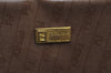 Authentic FENDI Zucchino Clutch Hand Bag Purse PVC Leather Brown K0987