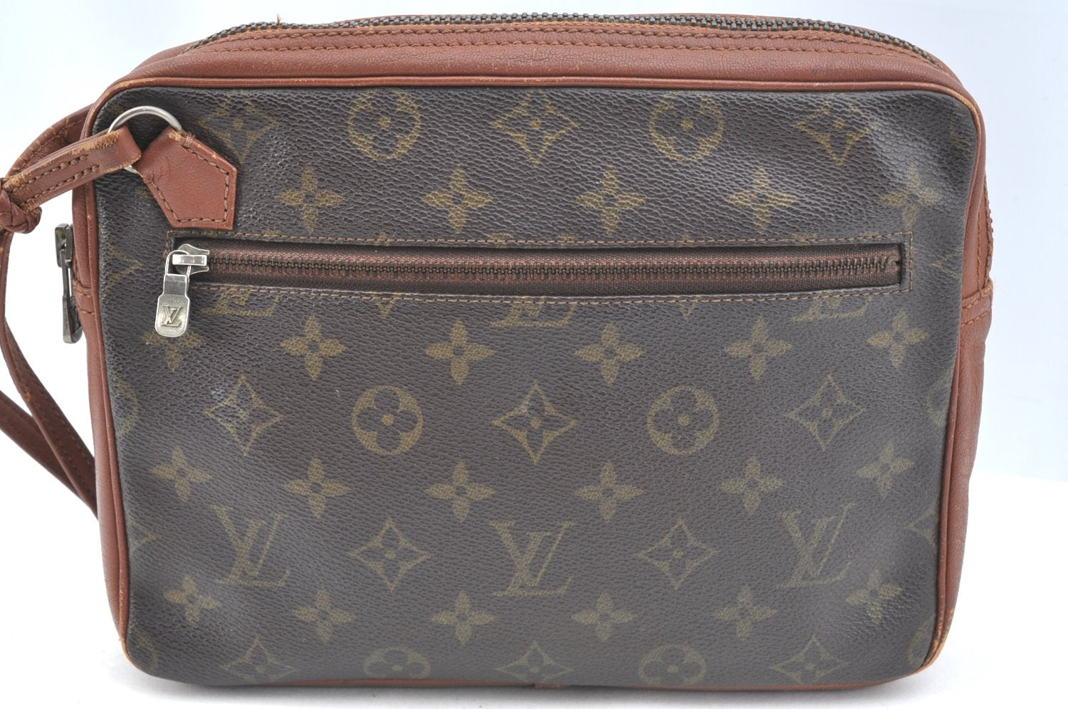 Authentic Louis Vuitton Monogram Pochette Sport Clutch Hand Bag Old Model K1063