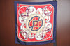 Authentic HERMES Carre 90 Scarf "Washington Carriage" Silk Navy Blue K1083