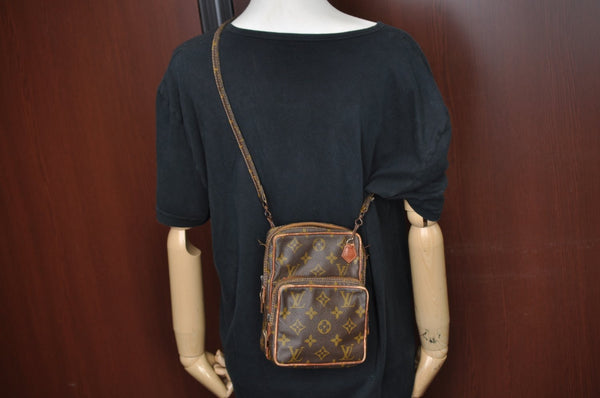 Authentic Louis Vuitton Monogram Amazone Shoulder Cross Bag Old Model Junk K1243
