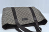 Authentic GUCCI Vintage Shoulder Tote Bag GG PVC Leather 141624 Brown K1268