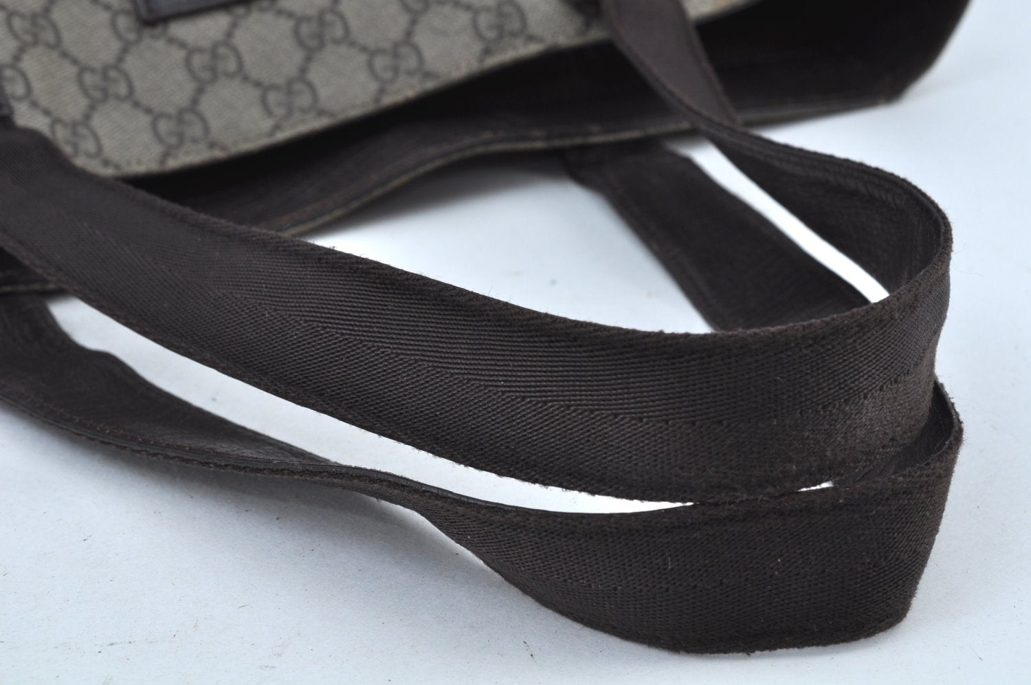 Authentic GUCCI Vintage Shoulder Tote Bag GG PVC Leather 141624 Brown K1268