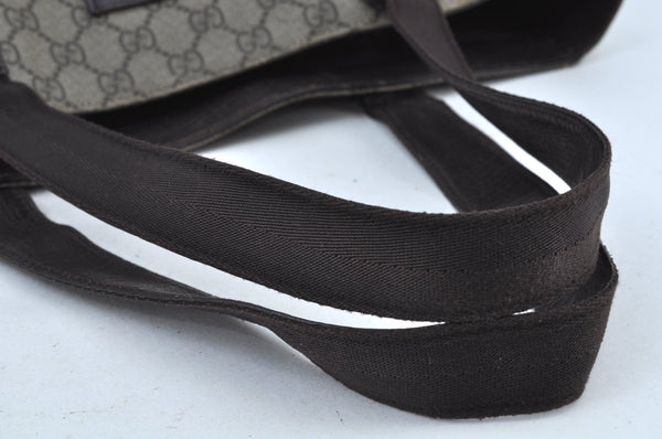 Authentic GUCCI Vintage Shoulder Tote Bag GG PVC Leather 141624 Brown K1268