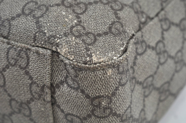 Authentic GUCCI Vintage Shoulder Tote Bag GG PVC Leather 141624 Brown K1268