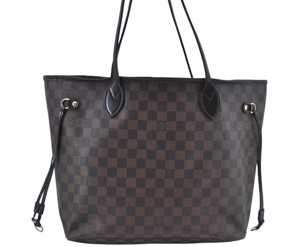 Authentic Louis Vuitton Damier Neverfull MM Shoulder Tote Bag N51105 LV K1602