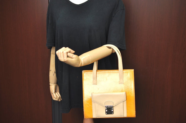 Authentic FENDI 2Way Shoulder Hand Bag Purse Leather Yellow K1687