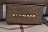 Authentic BURBERRY Vintage Leather Hand Bag Purse Brown K1829