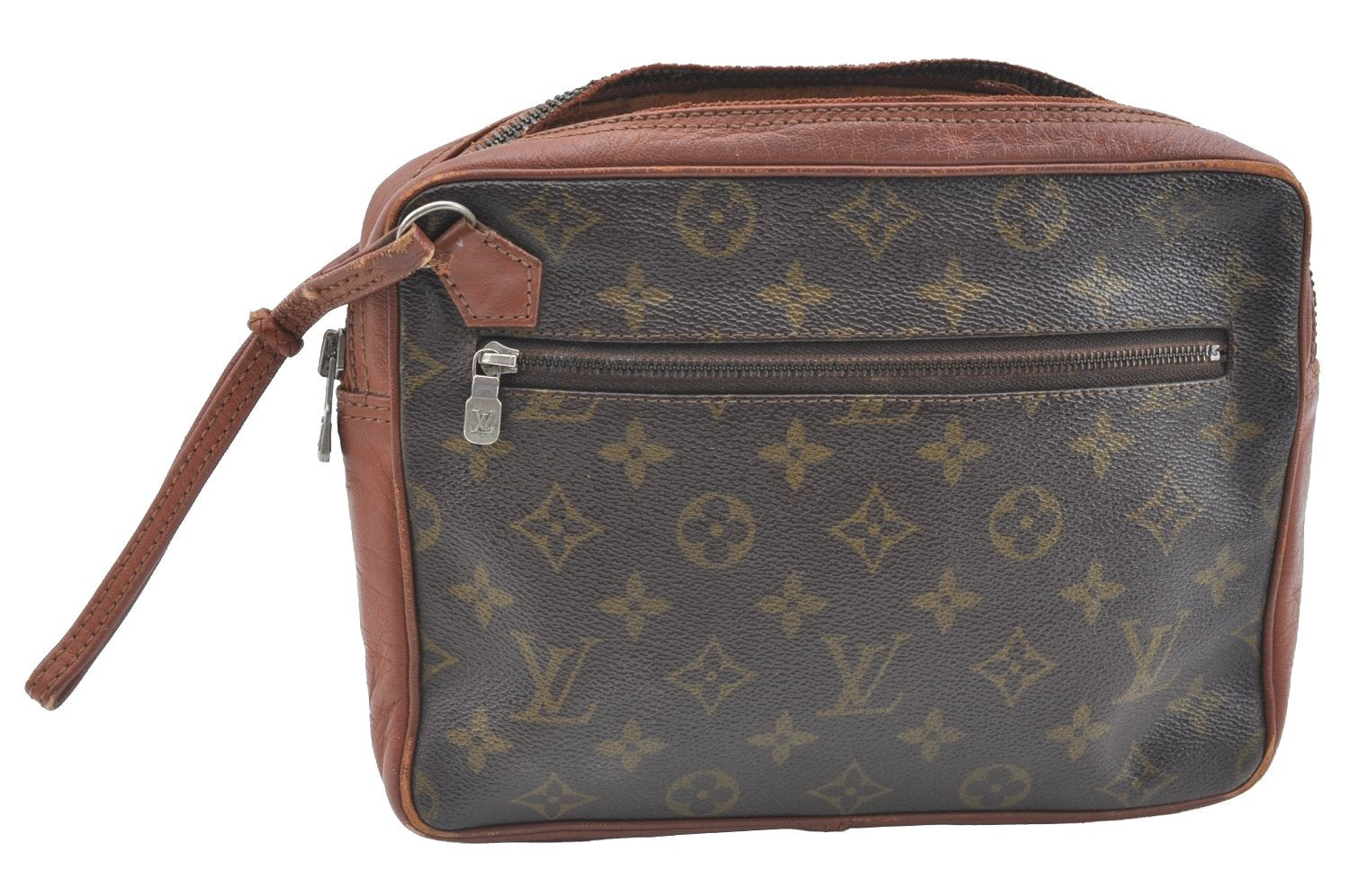 Authentic Louis Vuitton Monogram Pochette Sport Clutch Bag Old Model Junk K1860