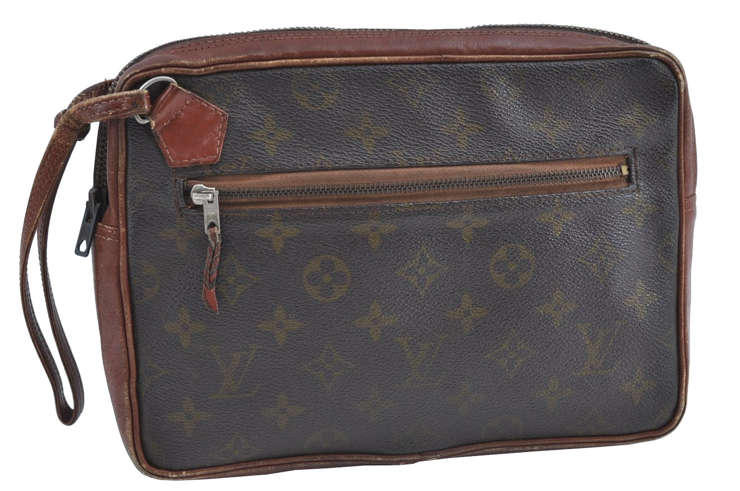 Authentic Louis Vuitton Monogram Pochette Sport Clutch Hand Bag Old Model K1978