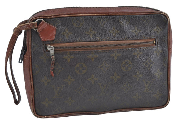 Authentic Louis Vuitton Monogram Pochette Sport Clutch Hand Bag Old Model K1978