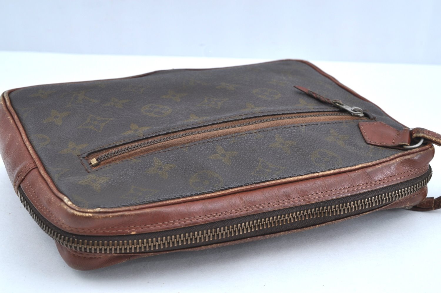 Authentic Louis Vuitton Monogram Pochette Sport Clutch Hand Bag Old Model K1978