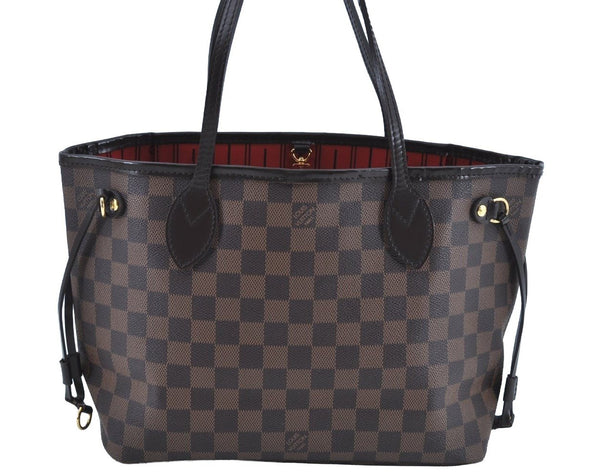 Authentic Louis Vuitton Damier Neverfull PM Shoulder Tote Bag N51109 LV K1993