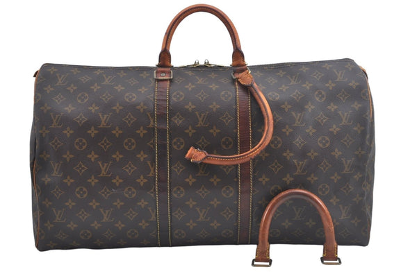 Authentic Louis Vuitton Monogram Keepall 55 Travel Boston Bag M41424 Junk K2164