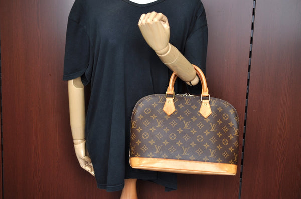Authentic Louis Vuitton Monogram Alma Hand Bag Purse M51130 LV K2176