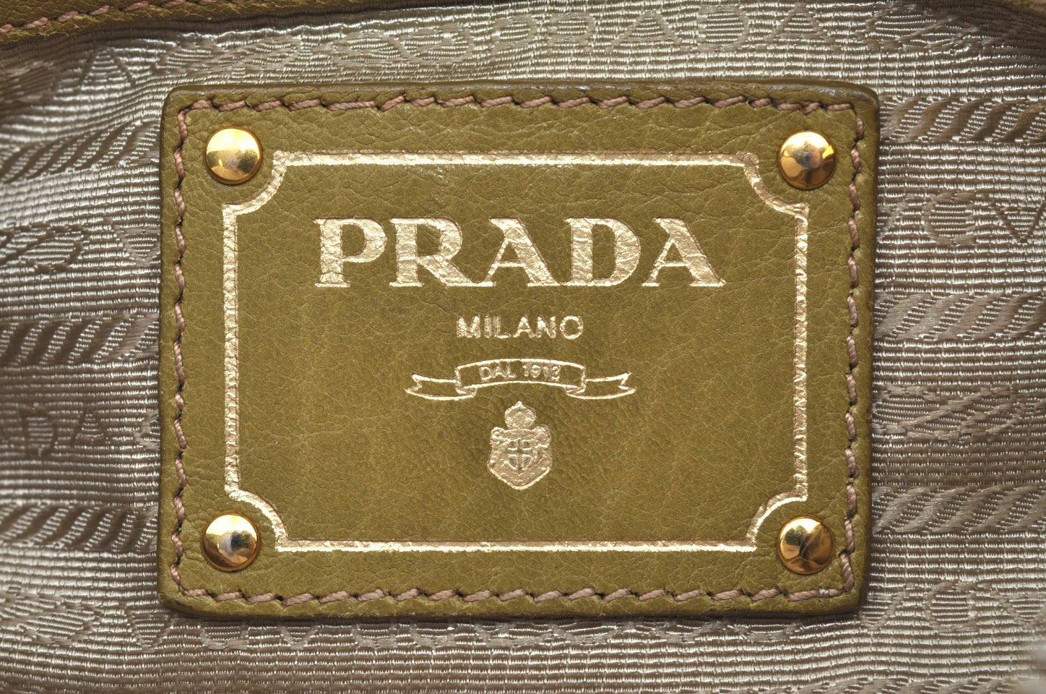 Authentic PRADA Vintage Leather Nappa Shoulder Hand Bag Green K2239