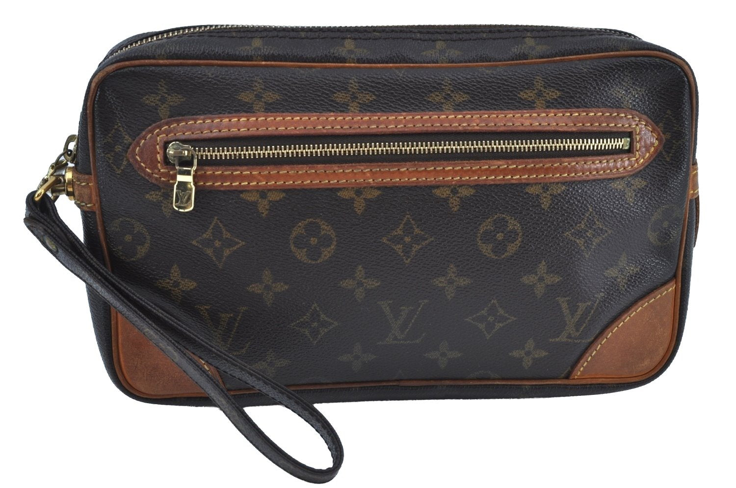 Authentic Louis Vuitton Monogram Marly Dragonne GM M51825 Clutch Hand Bag K2346