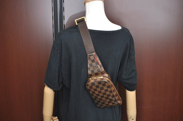 Authentic Louis Vuitton Damier Geronimos Waist Body Bag N51994 LV K2356