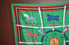 Authentic HERMES Carre 90 Scarf "Couvertures et tenues de Jour" Silk Green K2677