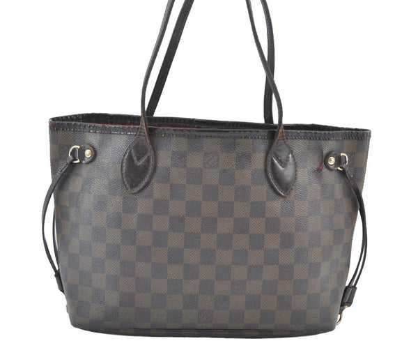 Authentic Louis Vuitton Damier Neverfull PM Shoulder Tote Bag N51109 Lv K2876