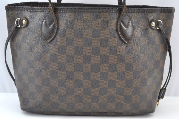 Authentic Louis Vuitton Damier Neverfull PM Shoulder Tote Bag N51109 Lv K2876