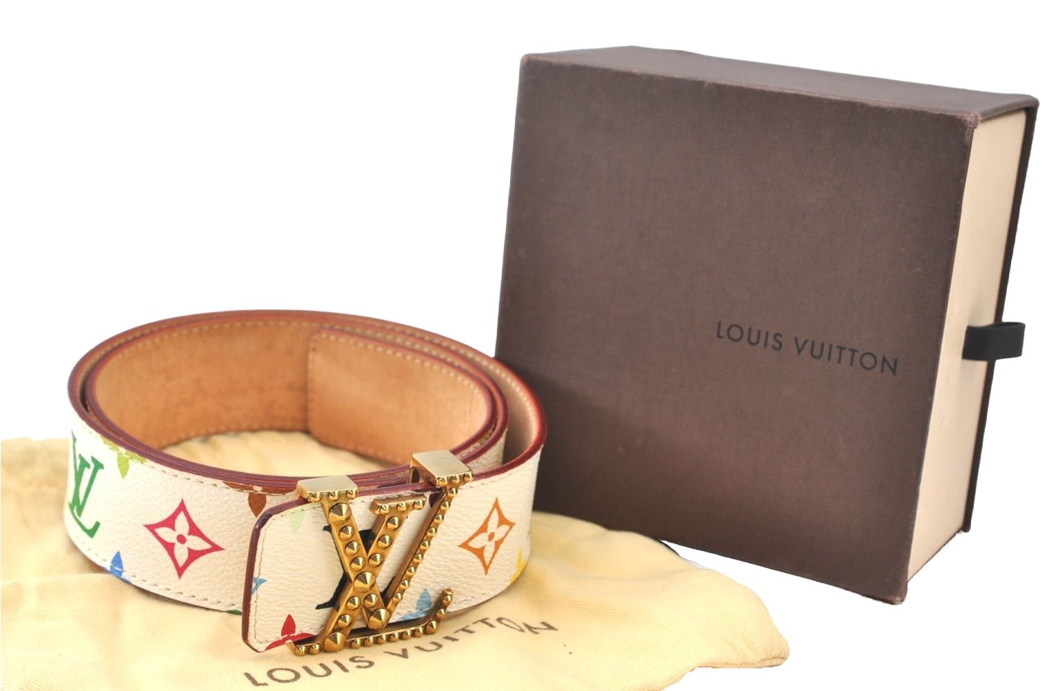 Louis Vuitton Monogram Multicolor Ceinture Initial Belt 31.5