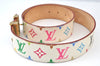 Louis Vuitton Monogram Multicolor Ceinture Initial Belt 31.5" White Box K2907