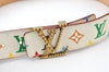 Louis Vuitton Monogram Multicolor Ceinture Initial Belt 31.5" White Box K2907