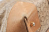 Authentic CELINE C Horse Carriage Travel Boston Bag PVC Leather Beige K2932