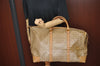 Authentic CELINE C Horse Carriage Travel Boston Bag PVC Leather Beige K2932