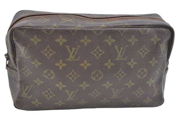Auth Louis Vuitton Monogram Trousse Toilette 28 Clutch Hand Bag Old Model K3077