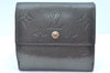 Louis Vuitton Monogram Mat Porte Monnaie Billets Cartes Credit Wallet Gray K3377