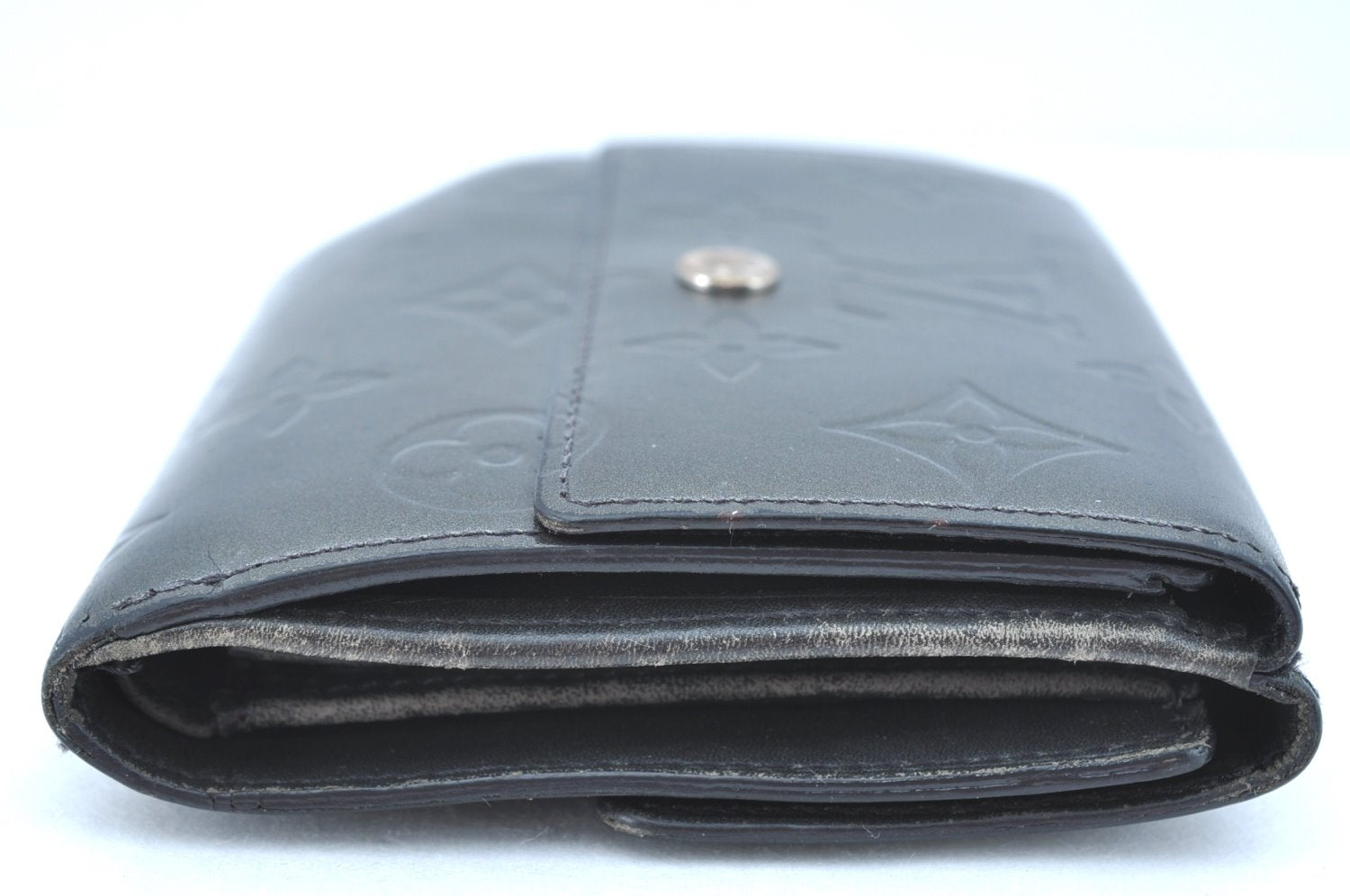 Louis Vuitton Monogram Mat Porte Monnaie Billets Cartes Credit Wallet Gray K3377