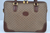 Authentic GUCCI Micro GG 2Way Shoulder Hand Boston Bag PVC Leather Brown K3545