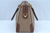 Authentic GUCCI Micro GG 2Way Shoulder Hand Boston Bag PVC Leather Brown K3545