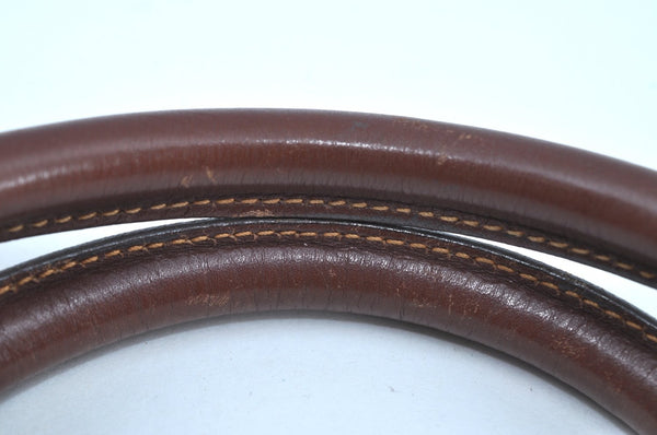 Authentic GUCCI Micro GG 2Way Shoulder Hand Boston Bag PVC Leather Brown K3545