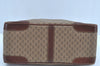 Authentic GUCCI Micro GG 2Way Shoulder Hand Boston Bag PVC Leather Brown K3545