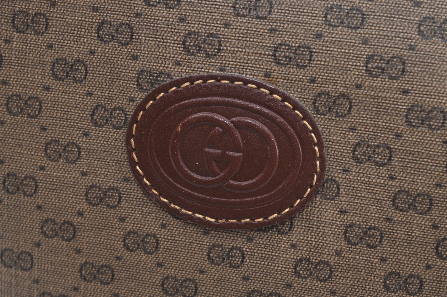 Authentic GUCCI Micro GG 2Way Shoulder Hand Boston Bag PVC Leather Brown K3545