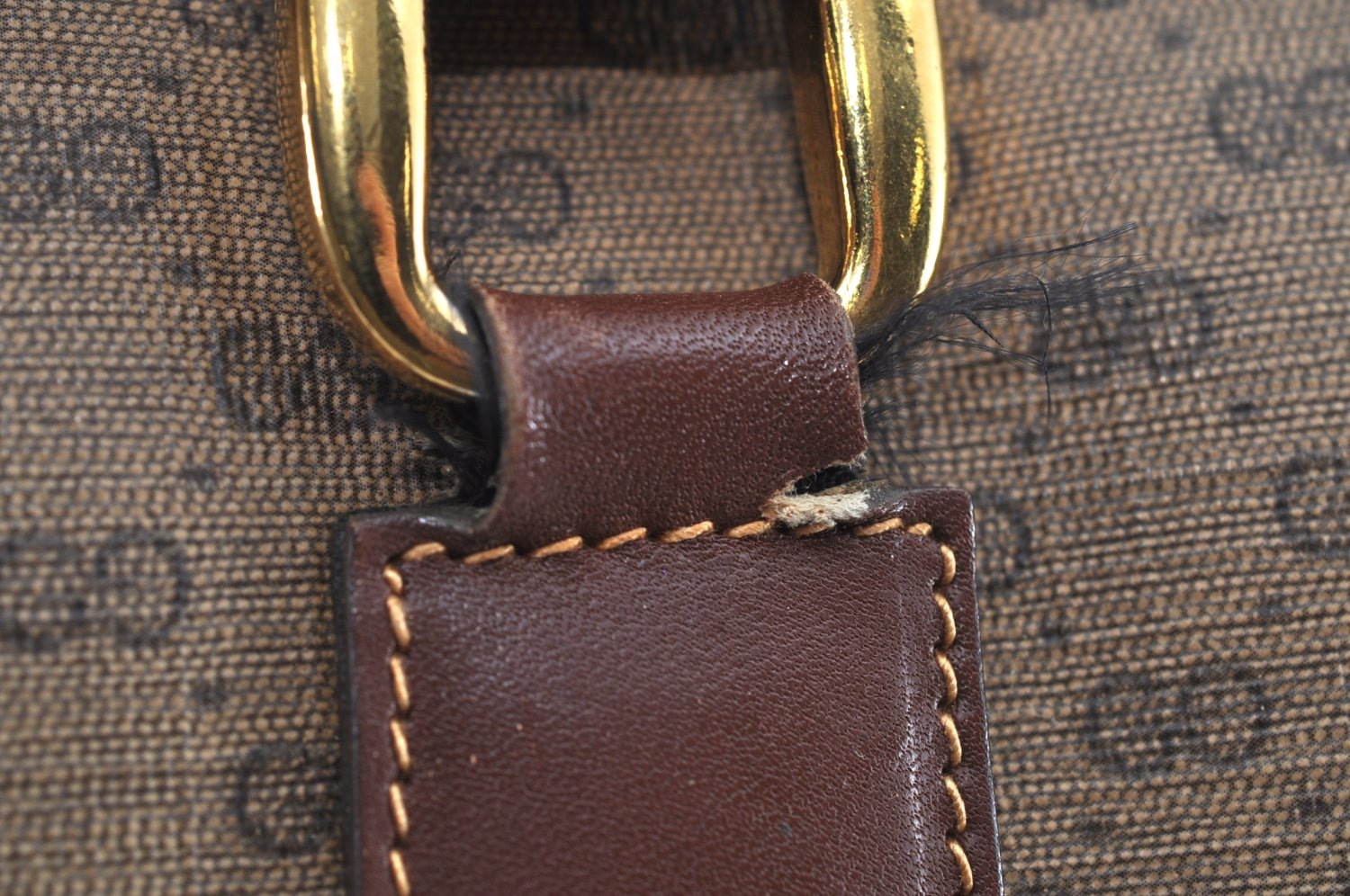 Authentic GUCCI Micro GG 2Way Shoulder Hand Boston Bag PVC Leather Brown K3545