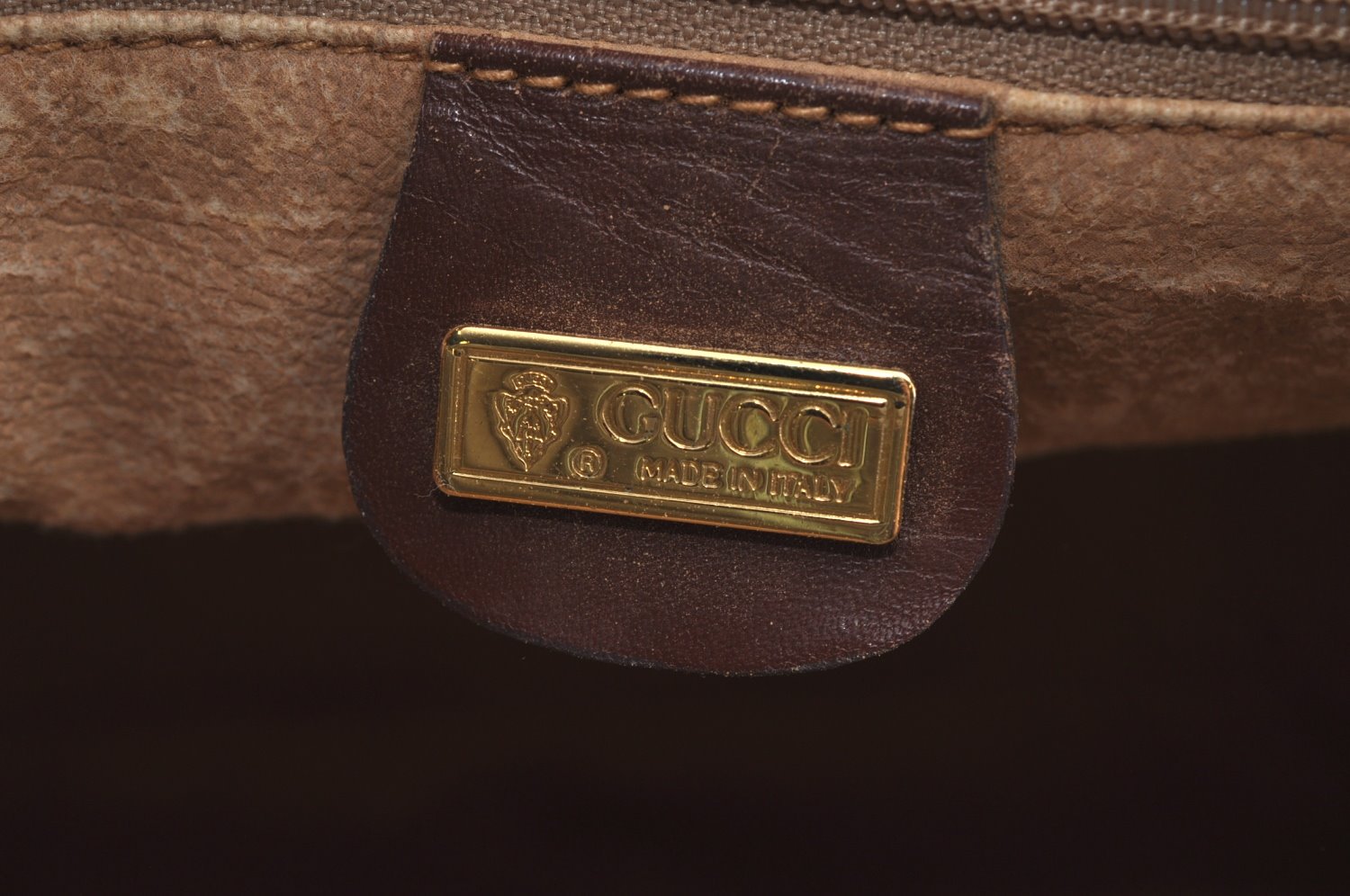 Authentic GUCCI Micro GG 2Way Shoulder Hand Boston Bag PVC Leather Brown K3545