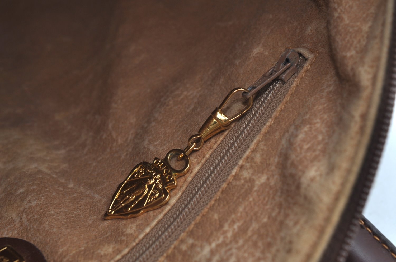 Authentic GUCCI Micro GG 2Way Shoulder Hand Boston Bag PVC Leather Brown K3545