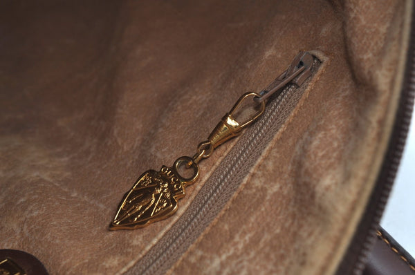 Authentic GUCCI Micro GG 2Way Shoulder Hand Boston Bag PVC Leather Brown K3545